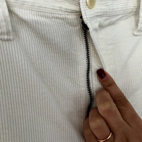 MADEWELL Ermett Crop Corduroy White High Waist White Pants Sz 31